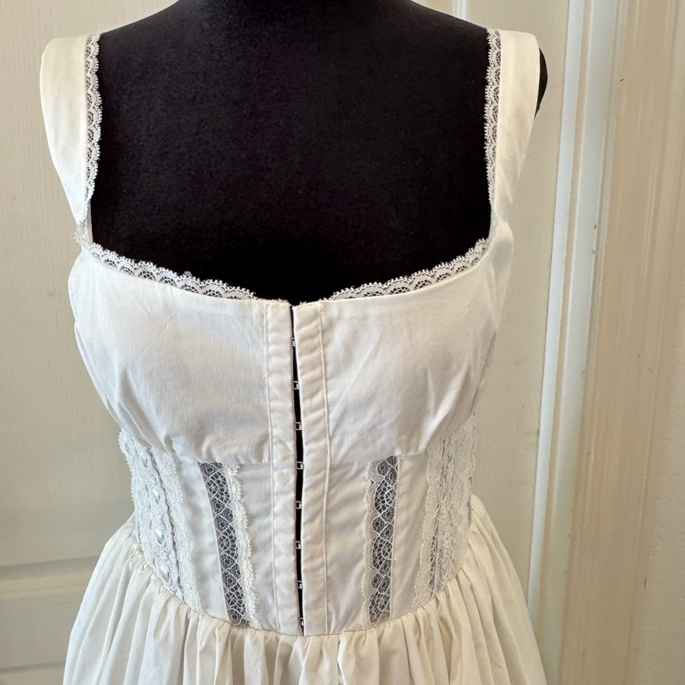 House of Cb London Perle White Midi Dress Women's Size M - Picture 2 of 7